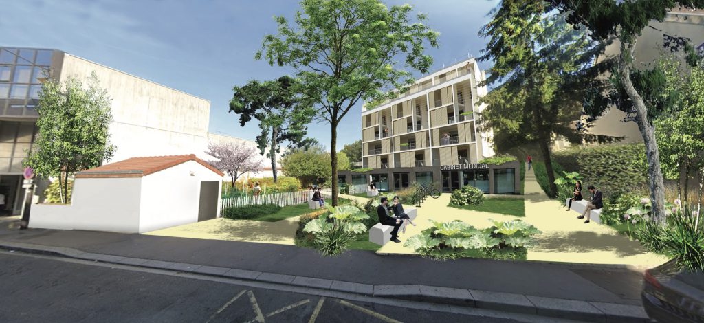 Proposition de l'étude urbaine : un nouveau square pour la ville et un jardin collectif à s'approprier